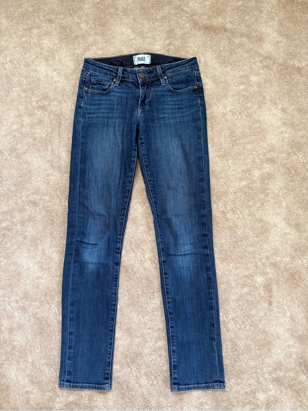 PAIGE Skyline Ankle Peg Skinny Jeans Medium Wash Denim Size 25